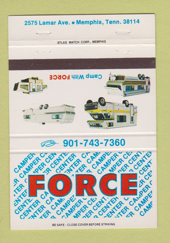 Matchbook Cover - Force Camping RV Trailers Memphis TN 40 Strike