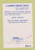 Matchbook Cover - El Camino Funeral Home San Bruno CA 40 Strike