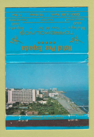 Matchbook Cover - Hotle Pez Espada Spain WEAR 40 Strike