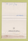 Matchbook Cover - Hotle Pez Espada Spain WEAR 40 Strike