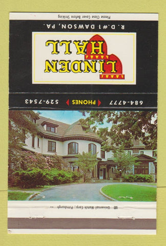 Matchbook Cover - Linden Hall Dawson PA 40 Strike