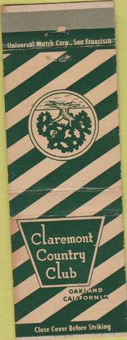 Matchbook Cover - Claremont Country Club Oakland CA WEAR