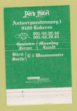 Matchbook Cover - Park Hotel Lokeren Antwerp Belgium 40 Strike