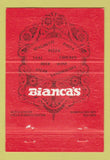 Matchbook Cover - Bianca's Restaurant Pizza Marina Del Rey CA girlie 40 Strike