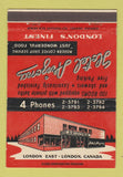 Matchbook Cover - Hotel Arizona London ON 40 Strike