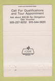 Matchbook Cover - Tiara Del Sol Condos Ruidoso NM 40 Strike