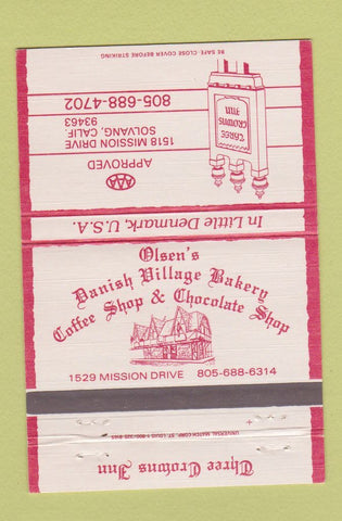 Matchbook Cover - Three Crowns Inn Solvang CA 40 Strike