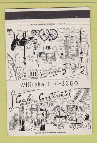 Matchbook Cover - Cafe Continental Chicago IL 40 Strike