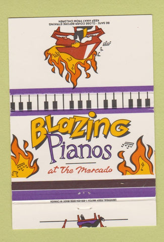 Matchbook Cover - Blazing Pianos Mercado Orlando FL 40 Strike