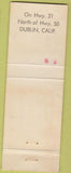 Matchbook Cover - San Ramon Country Club Dublin CA