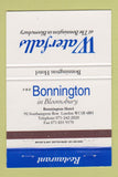 Matchbook Cover - Waterfalls Bonnington Hotel London UK England 40 Strike