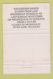 Matchbook Cover - Waddesdon Manor Aylesbury Buckinghamshire 40 Strike