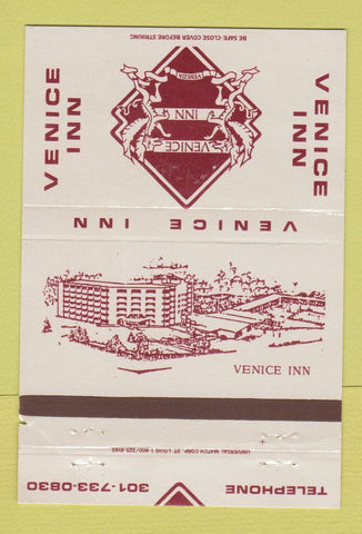 Matchbook Cover - Venice Inn Hagerstown MD WEAR 40 Strike