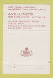 Matchbook Cover - Venice Inn Hagerstown MD WEAR 40 Strike