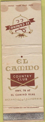 Matchbook Cover - El Camino Country Club Oceanside CA WORN
