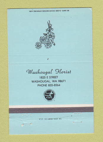 Matchbook Cover - Washougal Florist Flowers WA 40 Strike