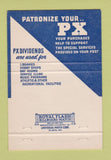 Matchbook Cover - Aberdeen Proving Grounds MD Army PX 40 Strike