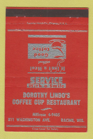 Matchbook Cover - Dorothy Lindo's Coffee Cup Restaurant Racine WI 40 Strike