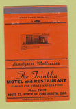 Matchbook Cover - Franklin Motel Restaurant Portsmouth OH ORANGE 40 Strike