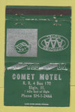 Matchbook Cover - Comet Motel Elgin IL WEAR GREEN 40 Strike