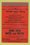 Matchbook Cover - Park View Hotel Motel Weirs Beach NH ORANGE 40 Strike