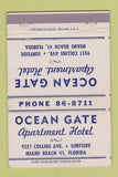Matchbook Cover - Ocean Gate Apartment Hotel Miami Beach FL 40 Strike