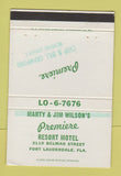 Matchbook Cover - Marty & Jim Wilson's  Motel Fort Lauderdale FL 40 Strike