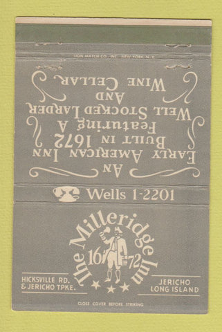 Matchbook Cover - Milleridge Inn Jericho LI NY  40 Strike