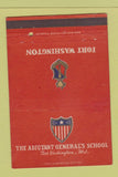 Matchbook Cover - Adjutant General's School Fort Washington MD 40 Strike