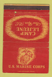 Matchbook Cover - US Marine Corps Camp Lejeune New River NC 40 Strike