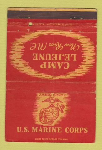 Matchbook Cover - US Marine Corps Camp Lejeune New River NC 40 Strike