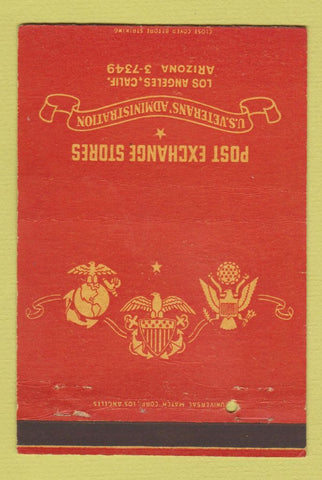 Matchbook Cover - Post Exchange Veterans Administration Los Angeles CA 40 Strike