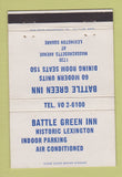 Matchbook Cover - Battle Green Inn Lexington MA 40 Strike