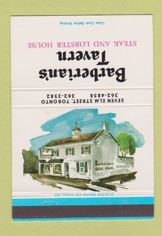 Matchbook Cover - Barberian's Tavern Toronto ON 40 Strike