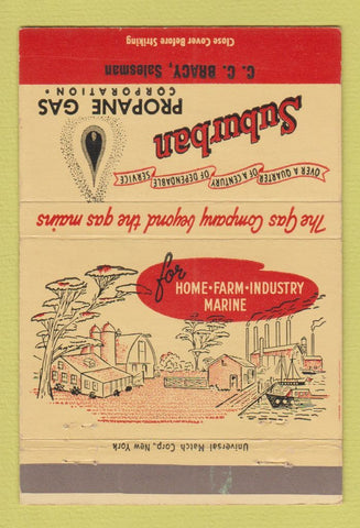 Matchbook Cover - Suburban Propane Gas CC Bracy 40 Strike