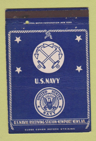Matchbook Cover - US Naval Receiving Station Newport News VA 40 Strike