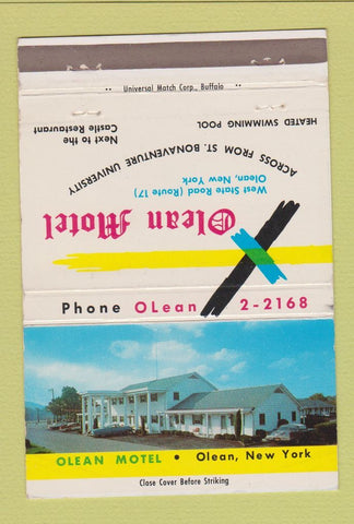 Matchbook Cover - Olean Motel Olean NY 40 Strike