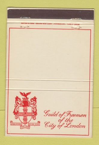 Matchbook Cover - Guild of Freemen City of London UK England WEAR 40 Strike