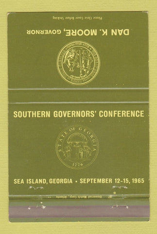 Matchbook Cover - Dan Moore Governor Sea Island GA NC 40 Strike