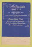 Matchbook Cover - Ambassador East Chicago IL Pump Room 40 Strike