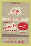 Matchbook Cover - Hush n Glow Asbestos Gypsum tiles 40 Strike