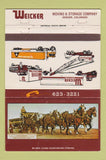 Matchbook Cover - Weicker Moving Storage Denver Colorado WEAR 40 Strike