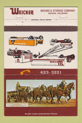 Matchbook Cover - Weicker Moving Storage Denver Colorado WEAR 40 Strike
