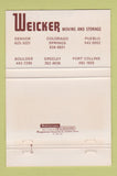 Matchbook Cover - Weicker Moving Storage Denver Colorado WEAR 40 Strike