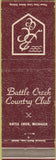 Matchbook Cover - Battle Creek Country Club MI