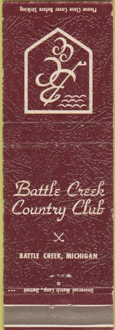 Matchbook Cover - Battle Creek Country Club MI