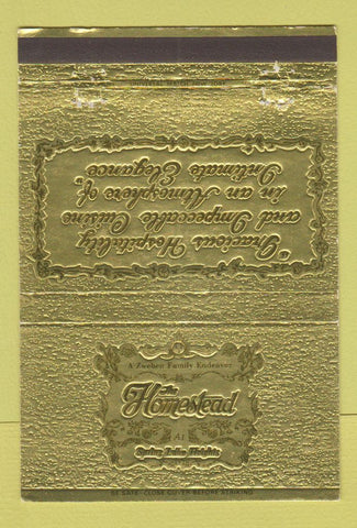 Matchbook Cover - The Homestead Spring Lake Heights NJ Shrewsbury 40 Strike