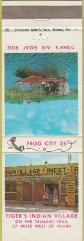 Matchbook Cover - Tiger's Indian Village Tamiami Trail FL Miami