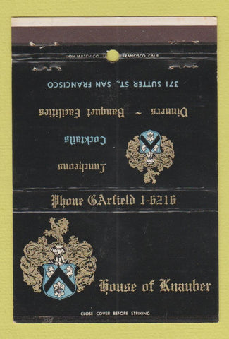 Matchbook Cover - House of Knauber San Francisco CA WEAR 40 Strike