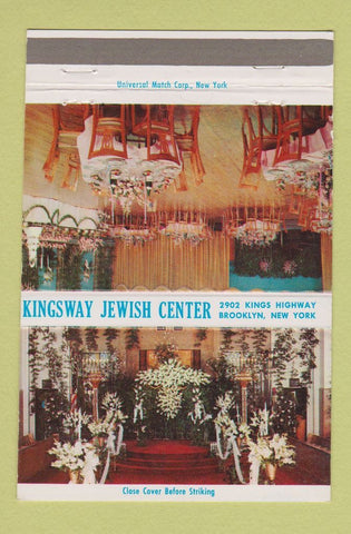 Matchbook Cover - Kingsway Jewish Center Brooklyn NY 40 Strike